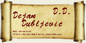 Dejan Dubljević vizit kartica
